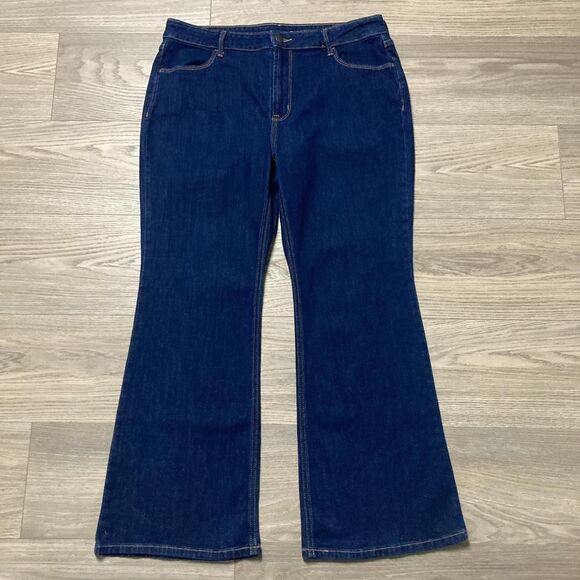 Old Navy High Rise Wow Flare Jeans Blue Size 14 Short - Picture 1 of 7